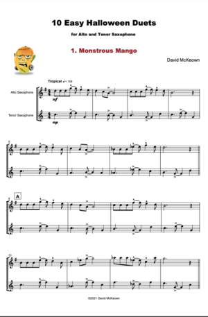 10 Easy Halloween Duets for Alto and Tenor Saxophone