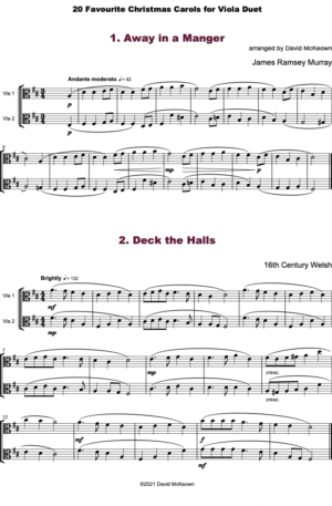 20 Favourite Christmas Carols for Viola Duet