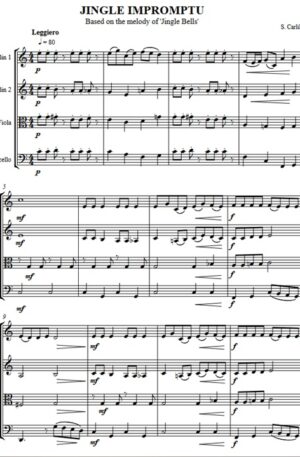 Jingle Impromptu (Based on ‘Jingle Bells’) – String Quartet
