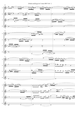Prelude and Fugue in C-minor BWV 549 for saxophone quartet, J.S. Bach arr. Richard Alder