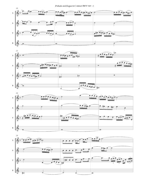 Bach Prelude and Fugue in C minor BWV 549 Richard Alder sax quartet 2 scaled