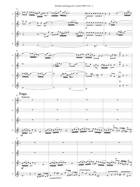 Bach Prelude and Fugue in C minor BWV 549 Richard Alder sax quartet 3 scaled
