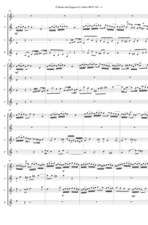 Prelude and Fugue in C-minor BWV 549 for saxophone quartet, J.S. Bach arr. Richard Alder
