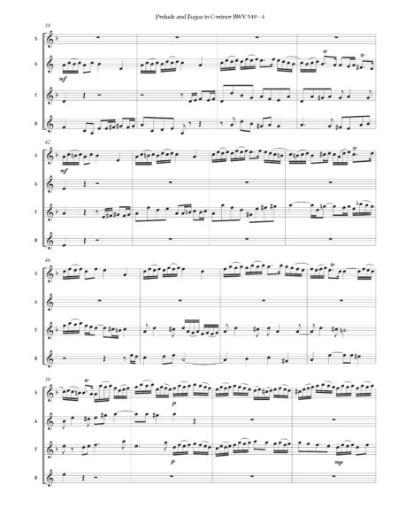 Bach Prelude and Fugue in C minor BWV 549 Richard Alder sax quartet 4 scaled
