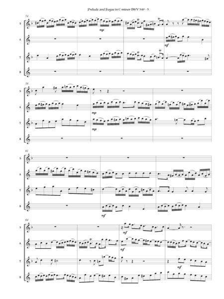 Bach Prelude and Fugue in C minor BWV 549 Richard Alder sax quartet 5 scaled