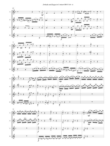 Bach Prelude and Fugue in C minor BWV 549 Richard Alder sax quartet 6 scaled