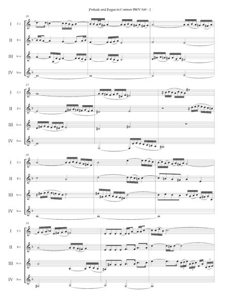 Bach Prelude and Fugue in C minor BWV 549 Richard Alder clarinet quartet 2 scaled