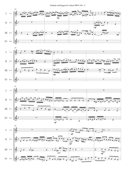 Bach Prelude and Fugue in C minor BWV 549 Richard Alder clarinet quartet 5 scaled
