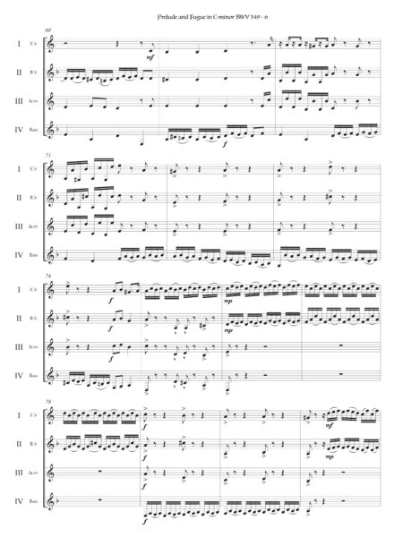 Bach Prelude and Fugue in C minor BWV 549 Richard Alder clarinet quartet 6 scaled