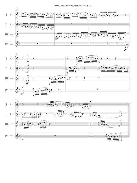 Bach Prelude and Fugue in C minor BWV 549 Richard Alder clarinet quartet 7 scaled
