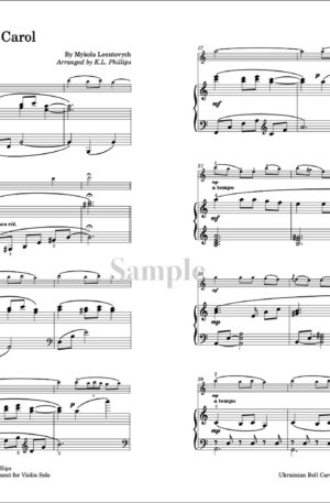 Ukrainian Bell Carol (Shchedryk) – Violin Solo with Piano Accompaniment