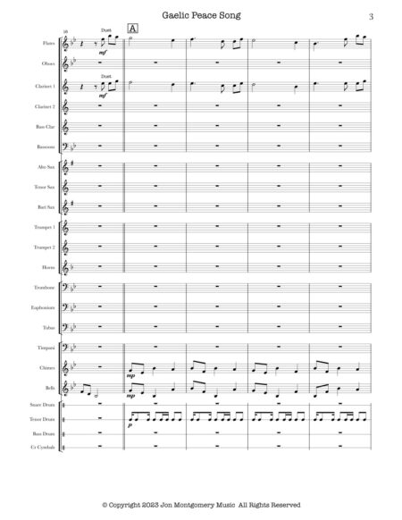 Gaelic Peace Song score parts 4