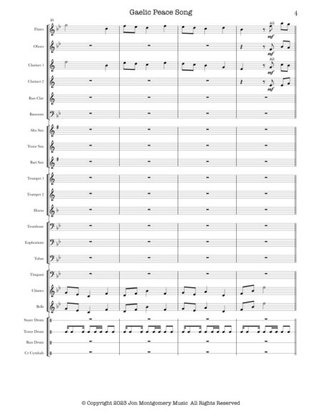 Gaelic Peace Song score parts 5
