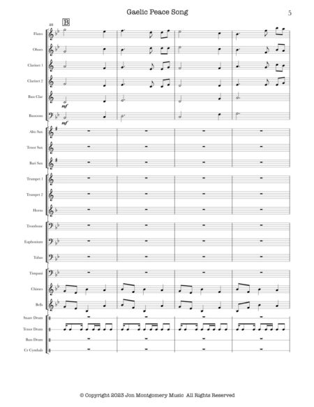 Gaelic Peace Song score parts 6