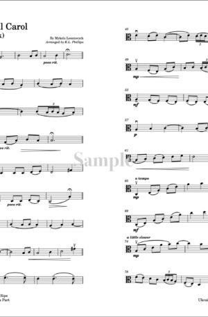 Ukrainian Bell Carol (Shchedryk) – Viola Solo with Piano Accompaniment