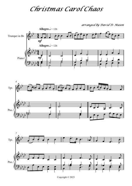 Christmas Carol Chaos Trumpet Score and parts page 002