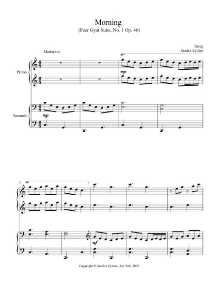 Morning intermediate piano duet cover page 00021