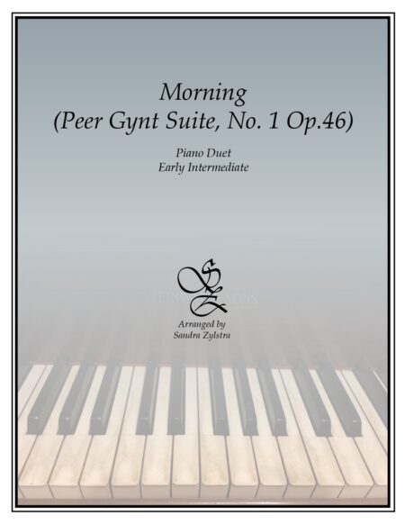 Morning Grieg early intermediate piano duet cover page 00011