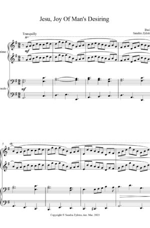 Jesu, Joy Of Man’s Desiring -1 piano, 4 hand duet