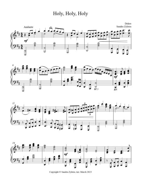 Holy Holy Holy late intermediate piano solo cover page 00021