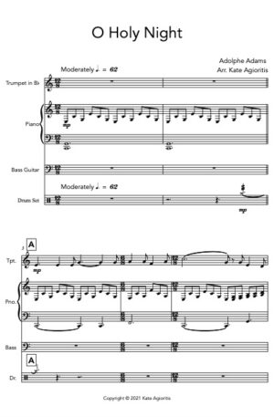 O Holy Night – Trumpet Solo with Piano Accompaniment and Optional Rhythm Section