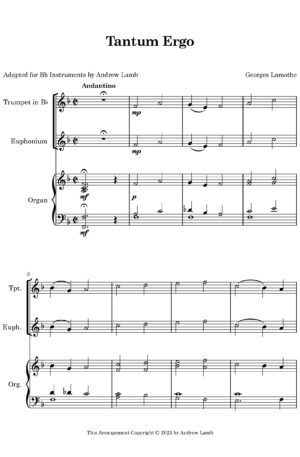 Tantum Ergo (Lamothe, arr. for Solo Brass)