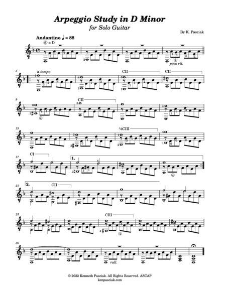 Arpeggio Study in D Minor 2 Score and Parts