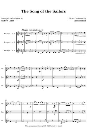 Jules Minard | The Song of the Sailors (arr. for Trumpet Trio)