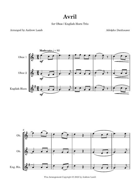 DR Avril Oboe Full Score Page 2