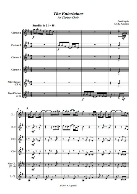 The Entertainer - Clarinet Choir