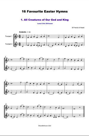 16 Favourite Easter Hymns for Trumpet Duet