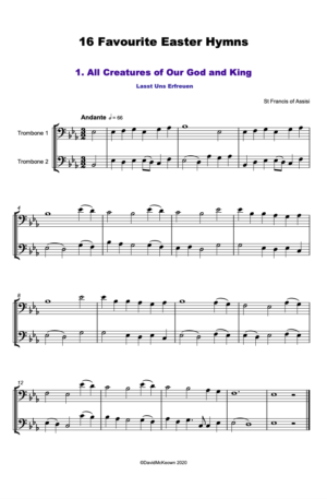 16 Favourite Easter Hymns for Trombone Duet