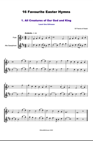 16 Favourite Easter Hymns for Flute and Alto Saxophone Duet