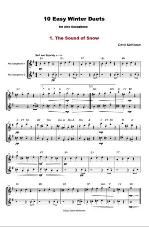 10 Easy Winter Duets for Alto Saxophone