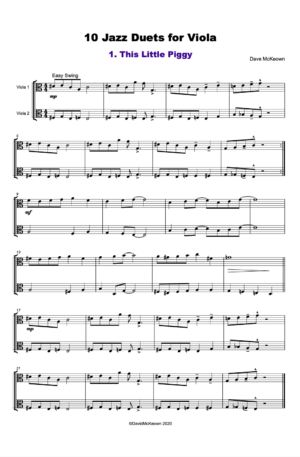 10 Jazz Duets, for Viola