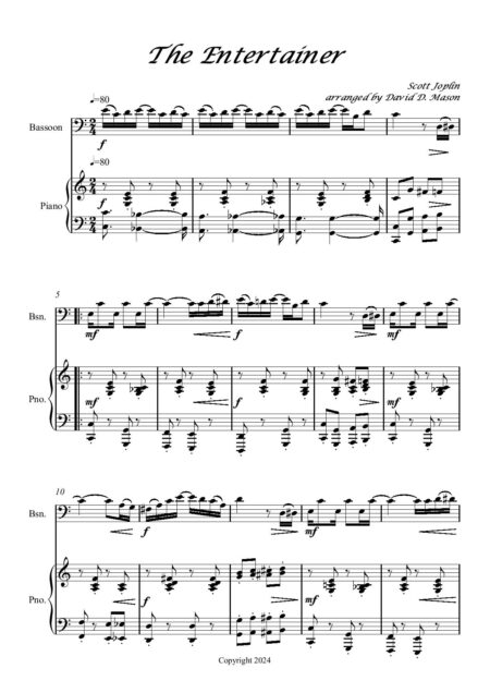 The Entertainer Bassoon Score and parts page 002