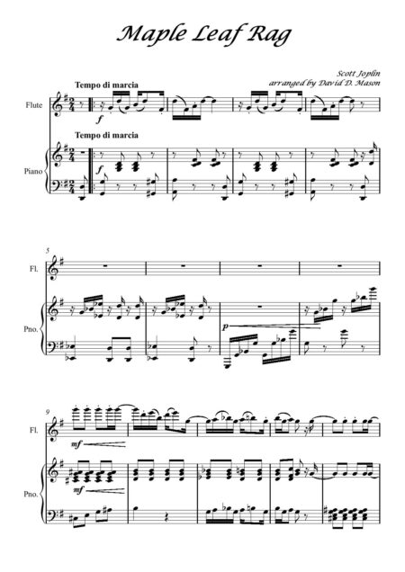 Maple Leaf Rag Flute Score and parts page 002