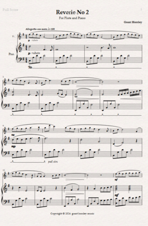 Reverie No 2. For Flute and Piano