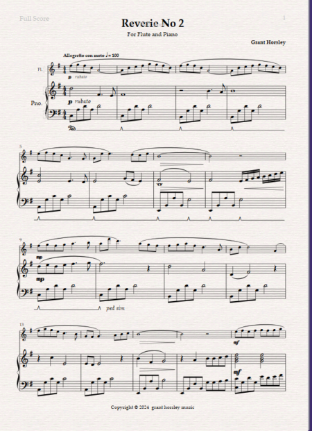 reverie no 2 flute and piano 1