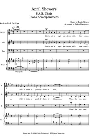 April Showers (various choral arrangements with piano accompaniment)