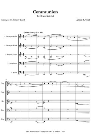 Alfred R. Gaul | Communion | for Brass Quintet