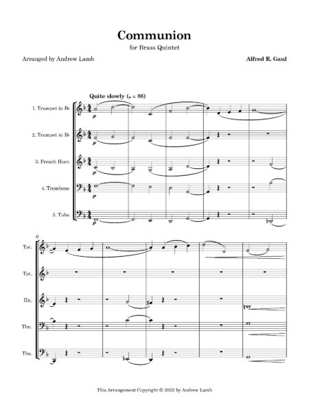 Brass Quintet Gaul Communion Full Score Page 3