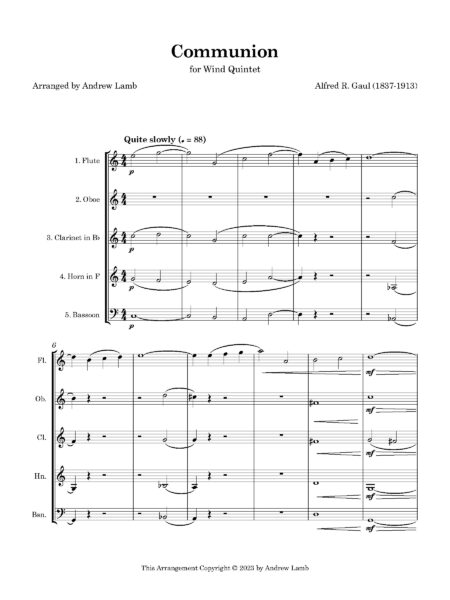 Wind Quintet Gaul Communion Full Score Page 3