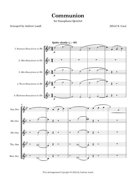 Saxophone Quintet Gaul Communion Full Score Page 3