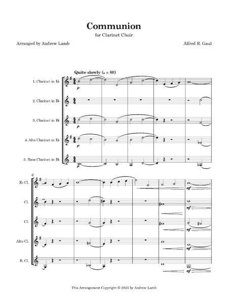 Clarinet Choir Gaul Communion Full Score Page 3