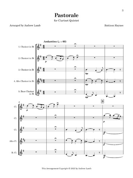 CE Haynes Pastorale Full Score Page 03