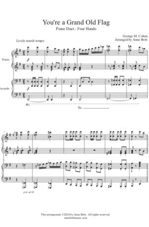 You’re a Grand Old Flag – late intermediate piano duet