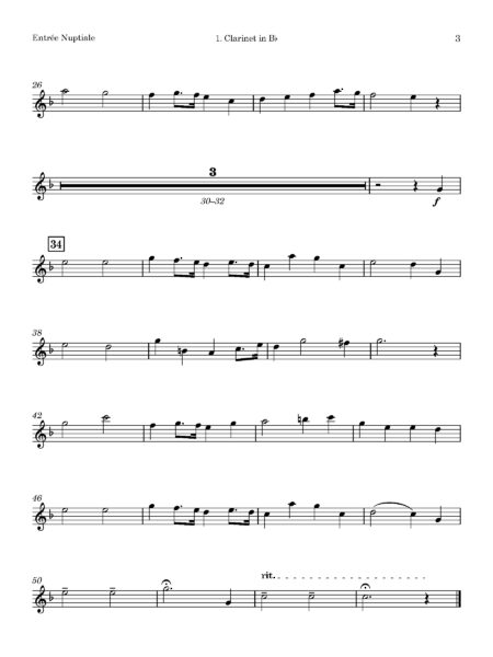 Clarinet Choir Smith Entree Nuptiale 1. Clarinet in Bb Page 3