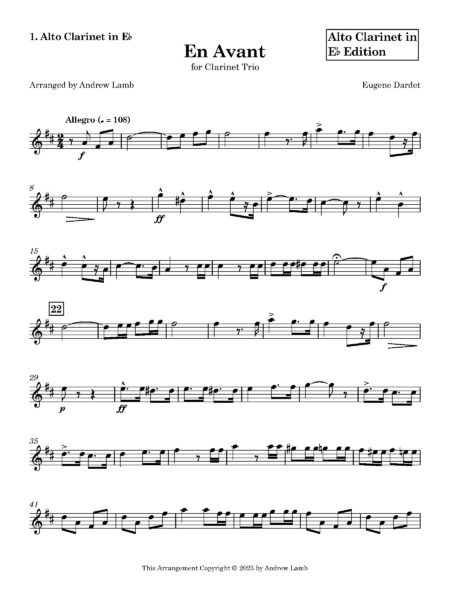 En Avant Alto Clarinet in Eb 1. Alto Clarinet in Eb Page 2