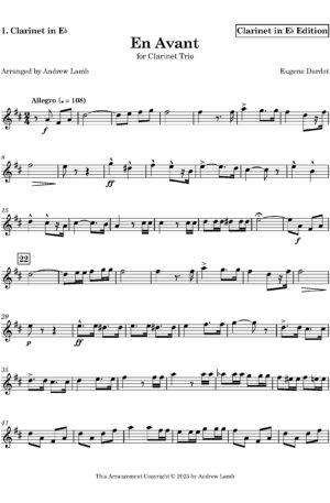 Eugene Dardet | En Avant | Forward | for Clarinet Trio